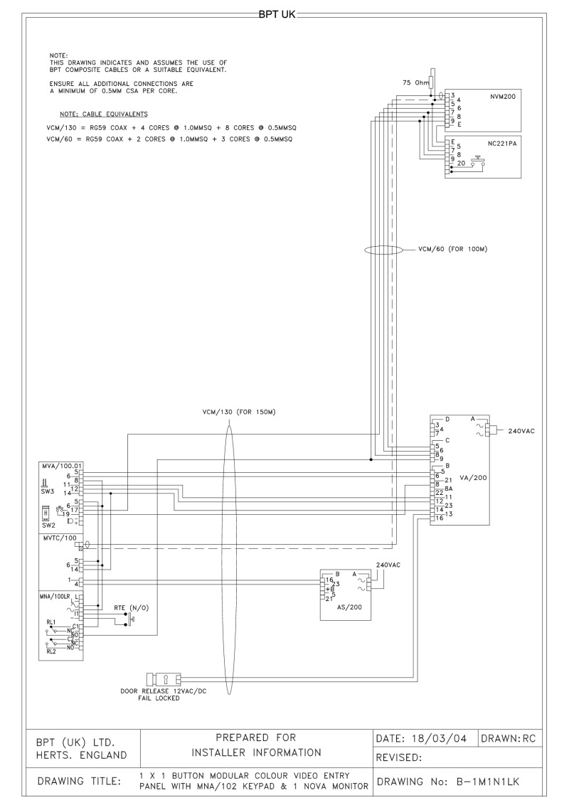 Bpt Wiring Diagrams - System 200